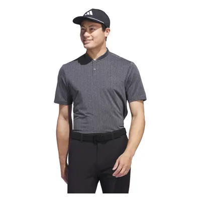 (L, Grey Six/Black) adidas Golf Mens Sport Stripe Breathable Moisture Wicking Polo Shirt