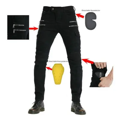 (black, XXL) Jeans Men Motocross Pants Enduro Riding Pants Motocross Off-road Racing Sports Knee