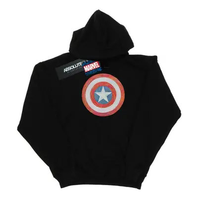 (12-13 Years, Black) Marvel Boys Captain America Sketched Shield Hoodie