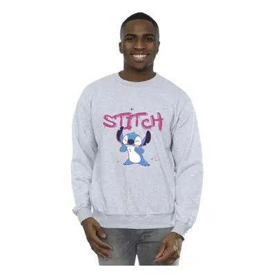 (4XL, Sports Grey) Disney Mens Lilo And Stitch Graffiti Sweatshirt