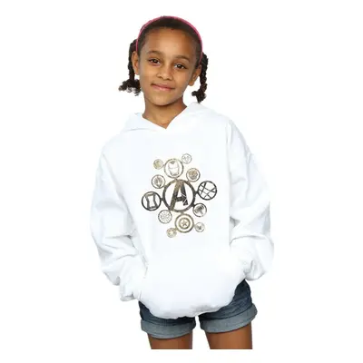 (12-13 Years, White) Marvel Girls Avengers Infinity War Icons Hoodie