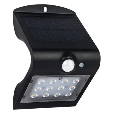 Luceco LED Solar Guardian Wall Light with PIR Motion Sensor Black 1.5W