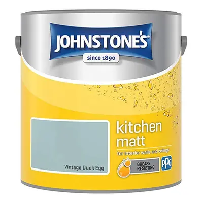 Johnstones Kitchen Matt Wall Ceiling Emulsion Paint 2.5l Vintage Duck Egg