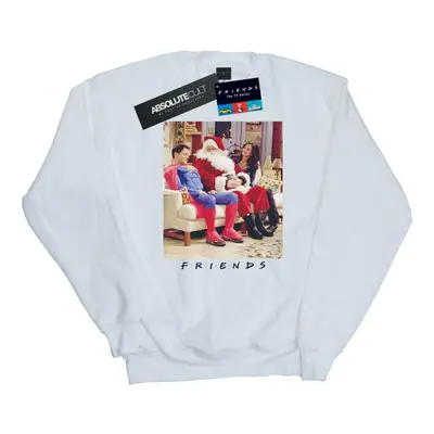 (L, White) Friends Womens/Ladies Superman And Santa Sweatshirt