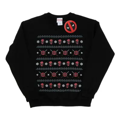 (XS, Black) Marvel Womens/Ladies Deadpool Christmas Sweatshirt