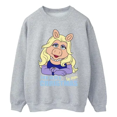 (XL, Sports Grey) Disney Mens Muppets Miss Piggy Queen of Holidays Sweatshirt