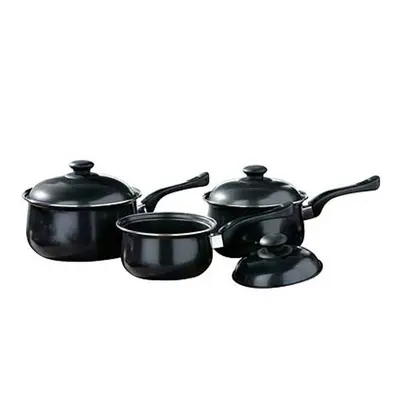 3Pc Belly Pan Set, Black