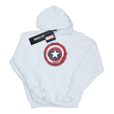 (M, White) Marvel Mens Captain America Splatter Shield Hoodie