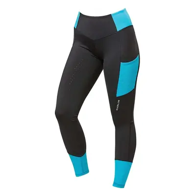 (8 UK, Aqua Blue) Dublin Womens/Ladies Power Performance Colour Block Horse Riding Tights