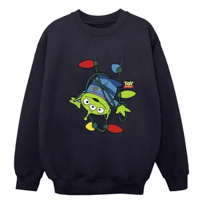 (S, Navy Blue) Disney Womens/Ladies Toy Story Christmas Lights Aliens Sweatshirt