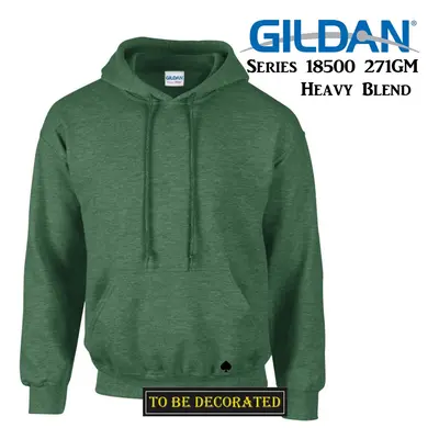 (M) Gildan Heather Sport Dark Green Hoodie Heavy Blend Hooded Sweat Mens