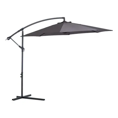 Outsunny 3M Cantilever Garden Umbrella | Grey Outdoor Parasol