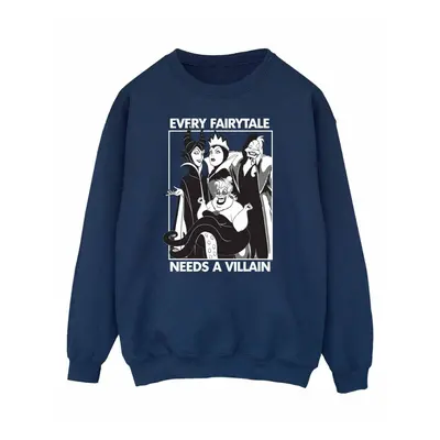 (XL, Navy Blue) Disney Princess Womens/Ladies Every Fairy Tale Needs A Villain Sweatshirt