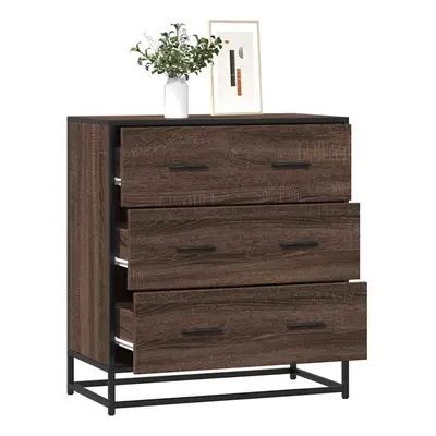 vidaXL Sideboard Brown Oak 68x35x76 cm Engineered Wood and Metal