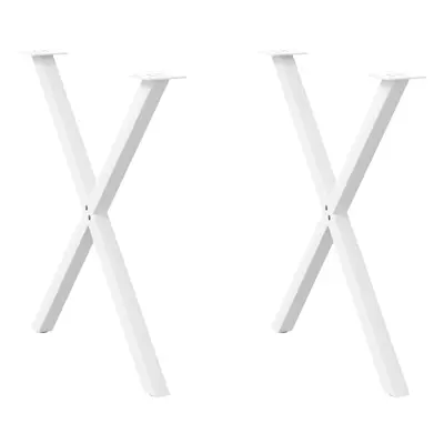 (white, x (72-73) cm (40 mm)/ pcs) vidaXL Dining Table Legs X-Shaped Desk Legs Kitchen Metal Fur