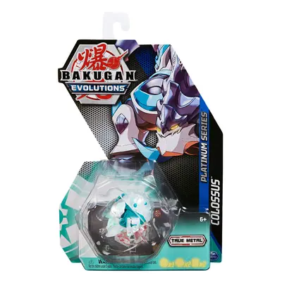 Bakugan Evolutions, Colossus (White), Platinum Series True Metal, BakuCores and Character Card, 