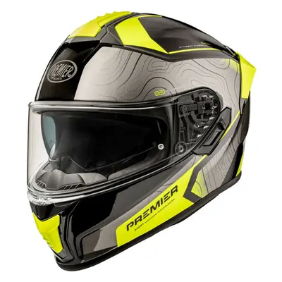 (XS) Premier Evoluzione DK Y Full Face Helmet Gunmetal / Neon