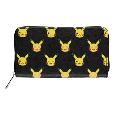 Pokemon Purse Pikachu Face all over print new Official Black Zip Around