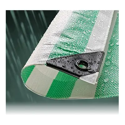 (3.5M x 5.5M, Green) Green/Blue/Red Striped Waterproof Tarpaulins Covers With Eyelets Various Si