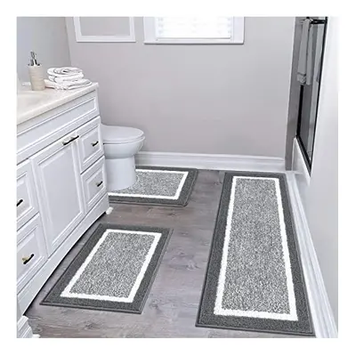 Ultra Soft Bathroom Mat Sets Piece Luxury Non Slip Absorbent Bath and Toilet Mat Set Machine Was