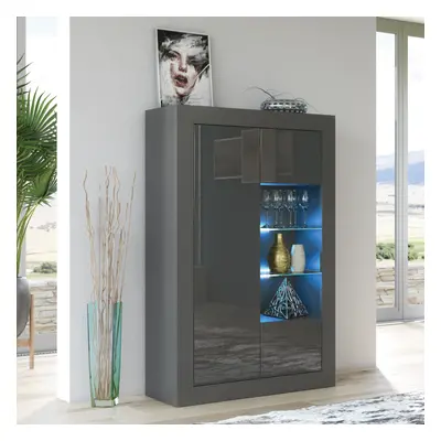 Sideboard 140cm LED Creative Furniture - Dark Grey Gloss Doors