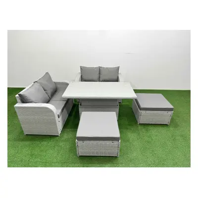 Fimous Seater Outdoor Love Sofa Set Rattan Garden Furniture Set with Adjustable Lifting Dining o