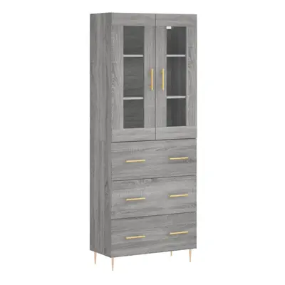 vidaXL Highboard Sideboard Cupboard Side Cabinet Grey Sonoma Engineered Wood