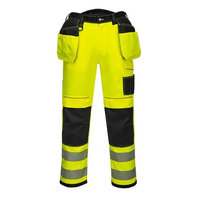 (34S, Yellow/Black) Portwest Mens T501 Hi-Vis Work Trousers