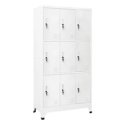 vidaXL Storage Filing Locker Cabinet with Compartments Steel Grey Furniture