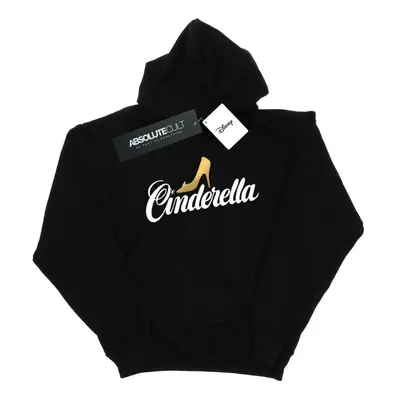 (3-4 Years, Black) Disney Girls Cinderella Shoe Logo Hoodie