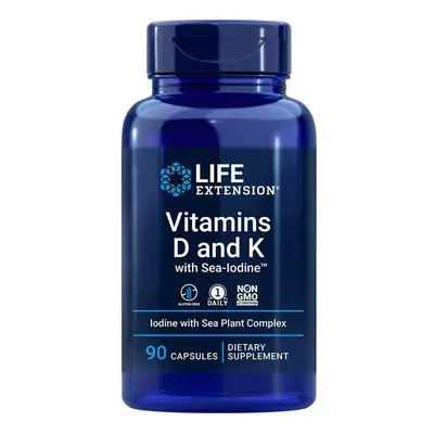 Life Extension Vitamins D and K with Sea-Iodine, Capsules