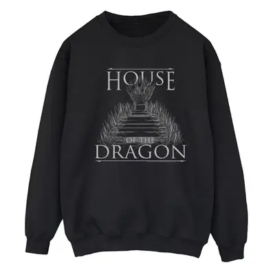 (XL, Black) Game Of Thrones: House Of The Dragon Womens/Ladies Throne Text Sweatshirt