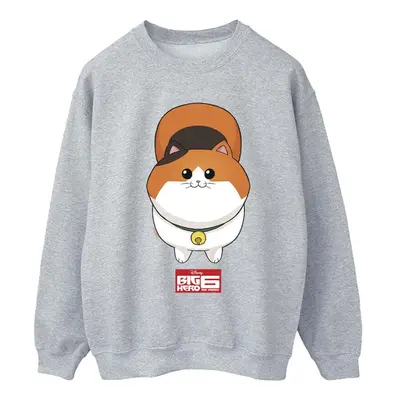 (M, Sports Grey) Disney Womens/Ladies Big Hero Baymax Kitten Face Sweatshirt