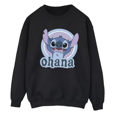 (L, Black) Disney Womens/Ladies Lilo And Stitch Ohana Circle Sweatshirt