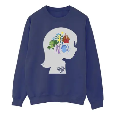 (L, Navy Blue) Disney Mens Inside Out Head Silhouette Sweatshirt