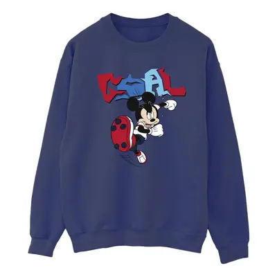 (XXL, Navy Blue) Disney Mens Mickey Mouse Goal Striker Pose Sweatshirt