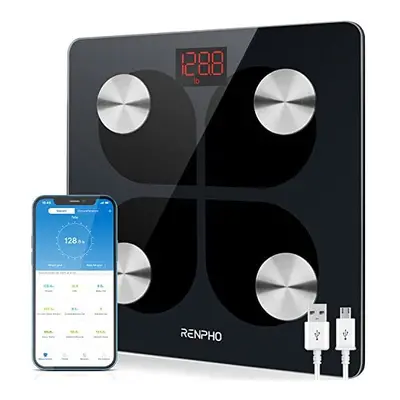 RENPHO USB Rechargeable Smart Body Fat Scales, Digital Bathroom Weighing Scale Bluetooth Scale w