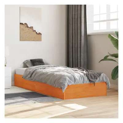 vidaXL Bed Frame without Mattress Wax Brown 100x200 cm Solid Wood Pine