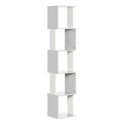 HOMCOM 5-Tier Bookshelf Freestanding Bookcase Storage Shelves, Light Grey