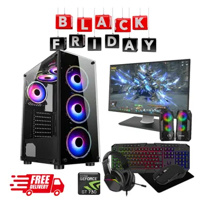 Fast Gaming PC Bundle Core i5 16GB RAM 1TB & 512GB SSD 4GB GT730 22''