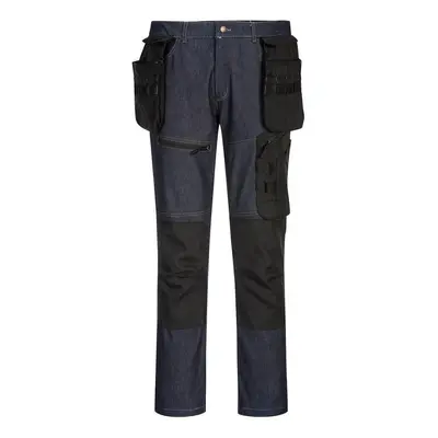 (33R, Indigo) Portwest Mens KX3 Denim Holster Pocket Work Trousers