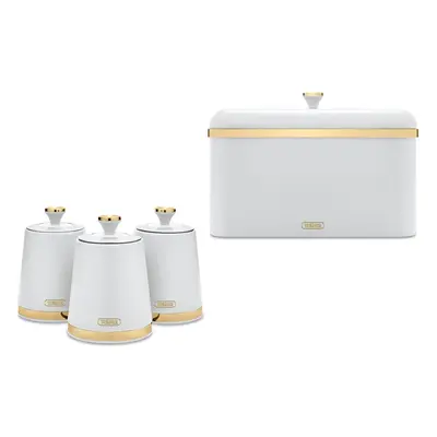 Tower Cavaletto Bread Bin & Canisters Kitchen Set (Optic White)