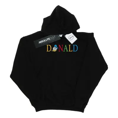 (L, Black) Disney Womens/Ladies Donald Duck Letters Hoodie