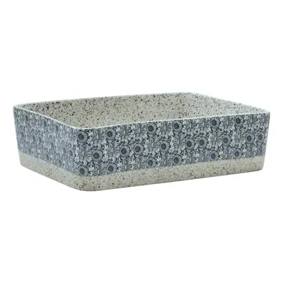 (grey and blue) vidaXL Countertop Basin Bathroom Sink Vessel Multicolour Rectangular Ceramic