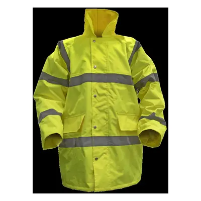 Hi-Vis Yellow Motorway Jacket with Quilted Lining - Large