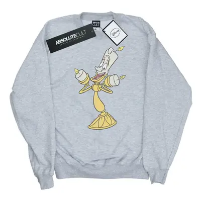 (S, Sports Grey) Disney Womens/Ladies Beauty And The Beast Lumiere Distressed Sweatshirt