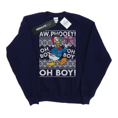 (XXL, Navy Blue) Disney Mens Donald Duck Christmas Fair Isle Sweatshirt