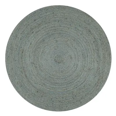 vidaXL Handmade Rug Jute Round 90cm Olive Green Room Floor Protector Carpet