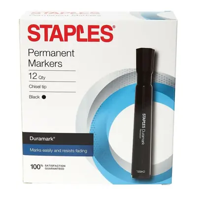 Staples Duramark Permanent Markers Broad Point Black 12/Pack (10403-Cc)