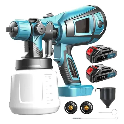 Cordless High Pressure Spray Gun Airless Paint Sprayer+2xBattery-Makita Compatible